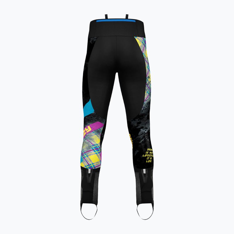 Kelnės Crazy Hugo print yellow scottish 2