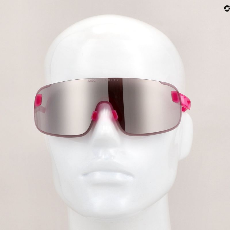 POC Elicit actinium pink peršviečiami / skaidrūs kelių sidabro spalvos dviračių akiniai 8