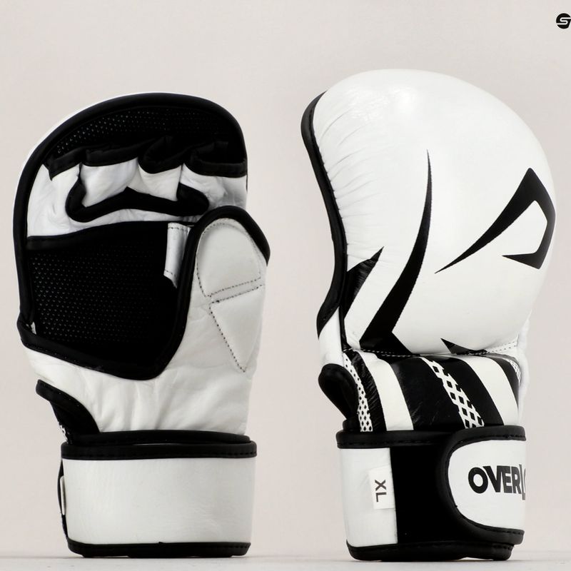 Overlord Sparring MMA graplingo pirštinės natūralios odos baltos spalvos 101003-W/M 8