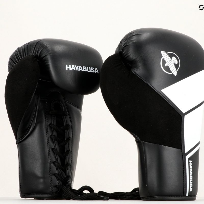 Hayabusa S4 Lace Up bokso pirštinės baltos S4LACBG-BK 13