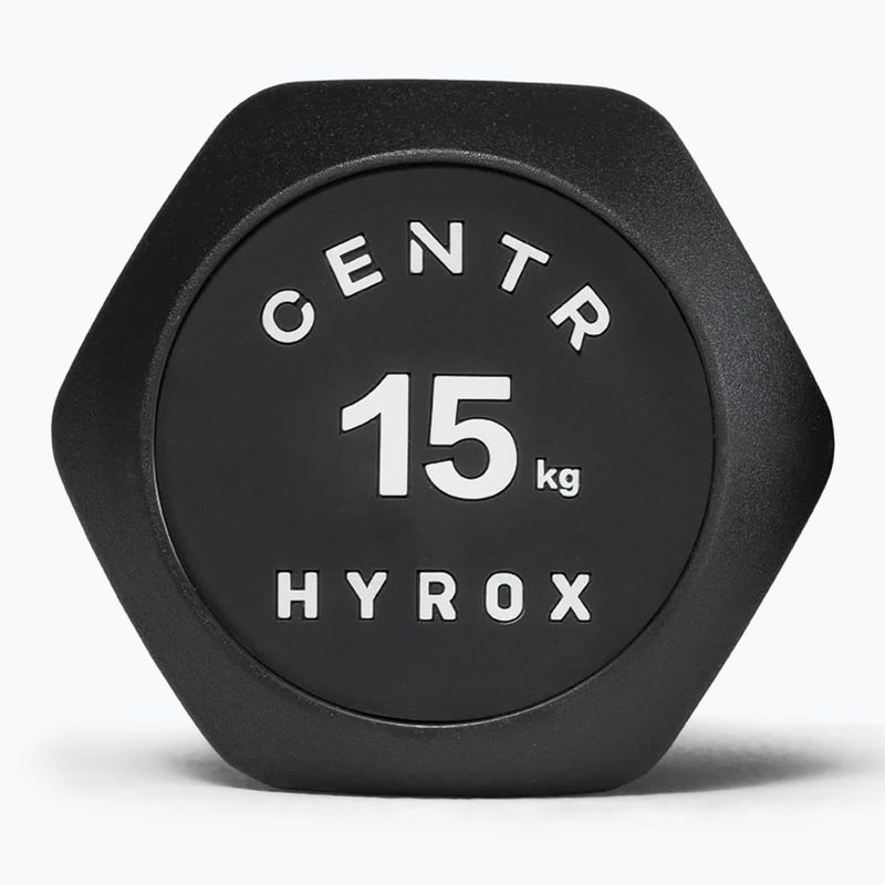 Svarstis Centr Urethane Dumbbell Centr x Hyrox 15 kg black 3