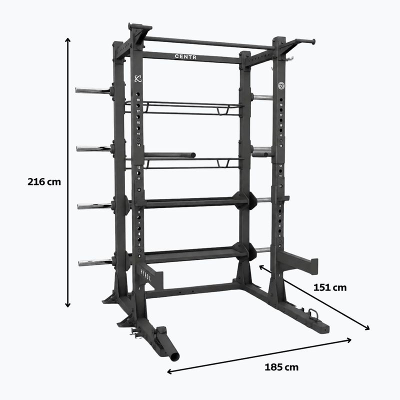 Treniruoklis Centr Perform Series Half Rack Complete Package Centr x Hyrox black 9