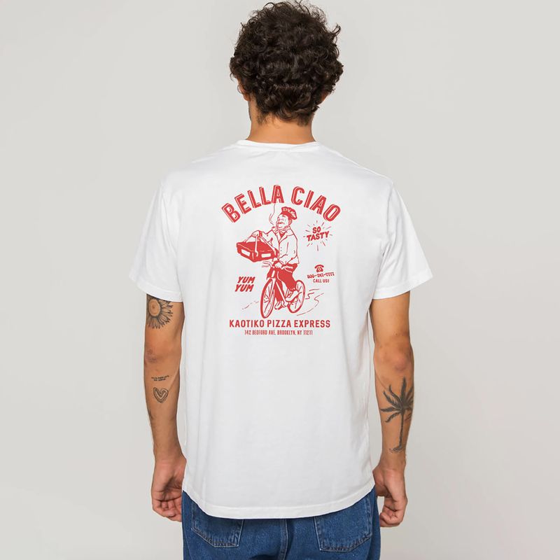 Vyriški marškinėliai Kaotiko Washed Bella Ciao white 4