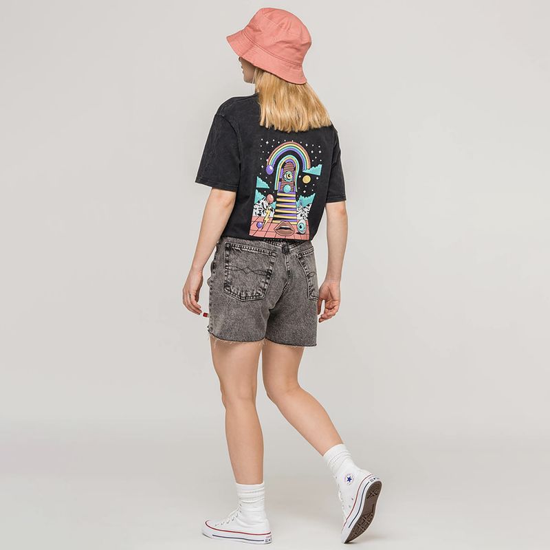 Moteriški marškinėliai Kaotiko Washed 80'S black 2