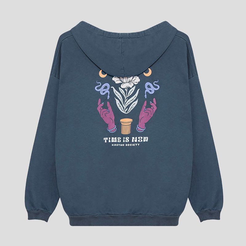 Moteriškas džemperis Kaotiko Sud Cap Washed Time is Now marino 2