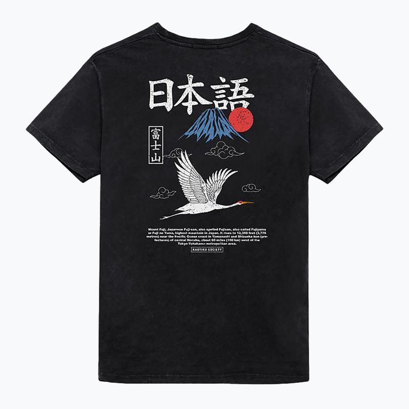 Vyriški marškinėliai Kaotiko Washed Heron Japan black 2