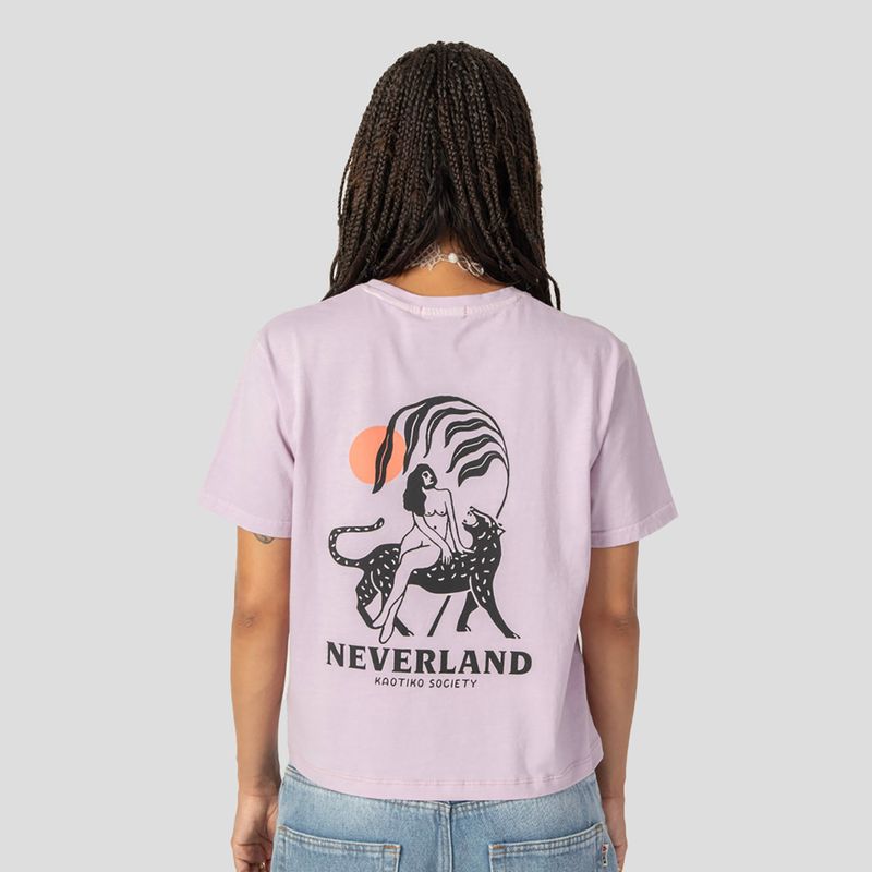Moteriški marškinėliai Kaotiko Washed Neverland malva 2