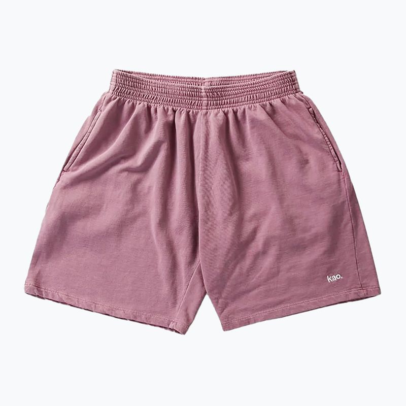 Vyriški šortai Kaotiko Washed Daylen burgundiškos spalvos 3