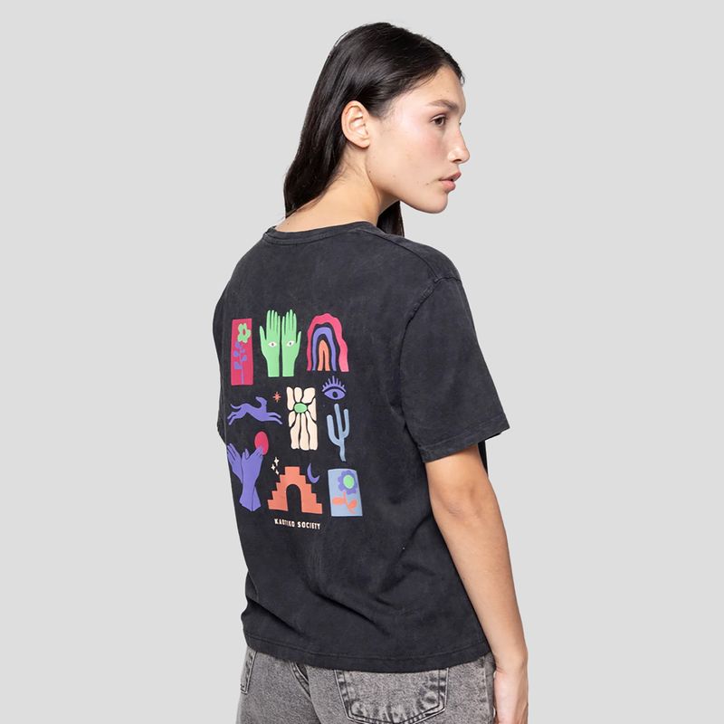 Moteriški marškinėliai Kaotiko M / C Washed Sonora black 3