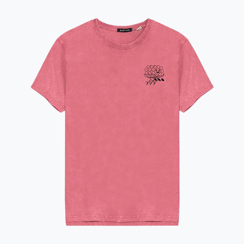 Vyriški marškinėliai Kaotiko Washed No Roles Flower pink flamingo
