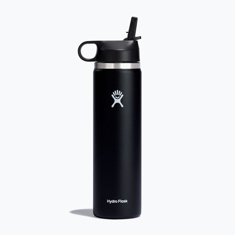 Hydro Flask Wide Flex Straw terminis butelis 710 ml, juodas W24BFS001