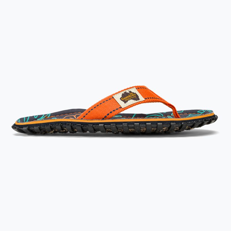Šlepetės per pirštą Gumbies Islander orange hibiscus 2