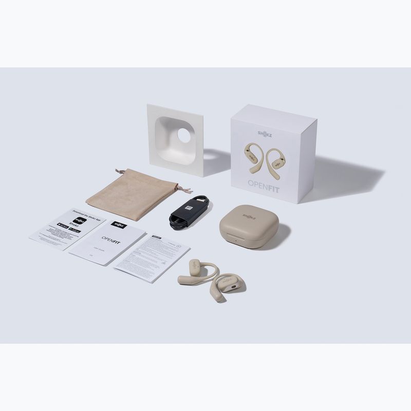 Belaidės ausinės Shokz OpenFit beige 14