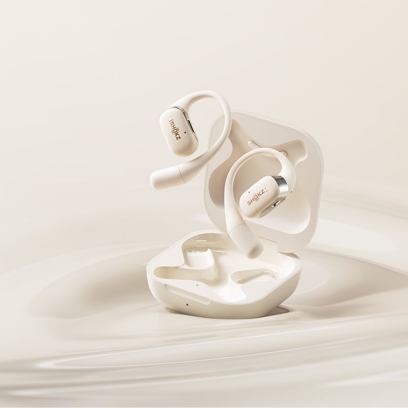 Belaidės ausinės Shokz OpenFit beige 17