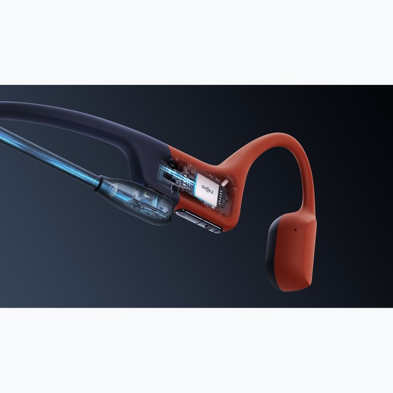 Belaidės ausinės Shokz OpenSwim Pro red 17