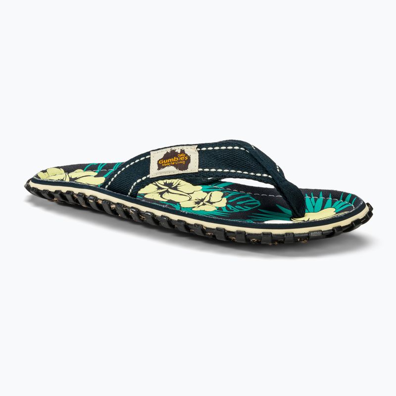 Šlepetės per pirštą Gumbies Islander blue hibiscus