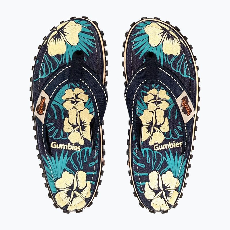 Šlepetės per pirštą Gumbies Islander blue hibiscus 8