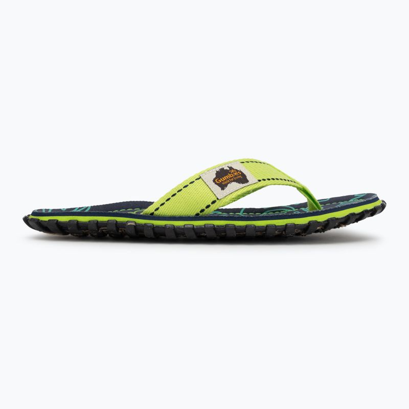 Šlepetės per pirštą Gumbies Islander lime hibiscus 2