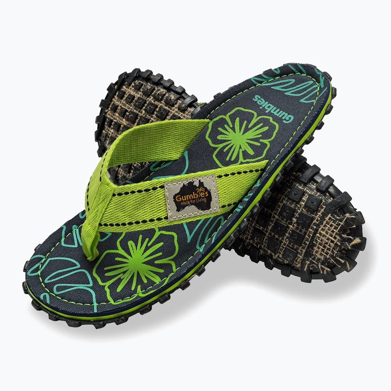 "Gumbies Islander" laimo hibiscus šlepetės 6