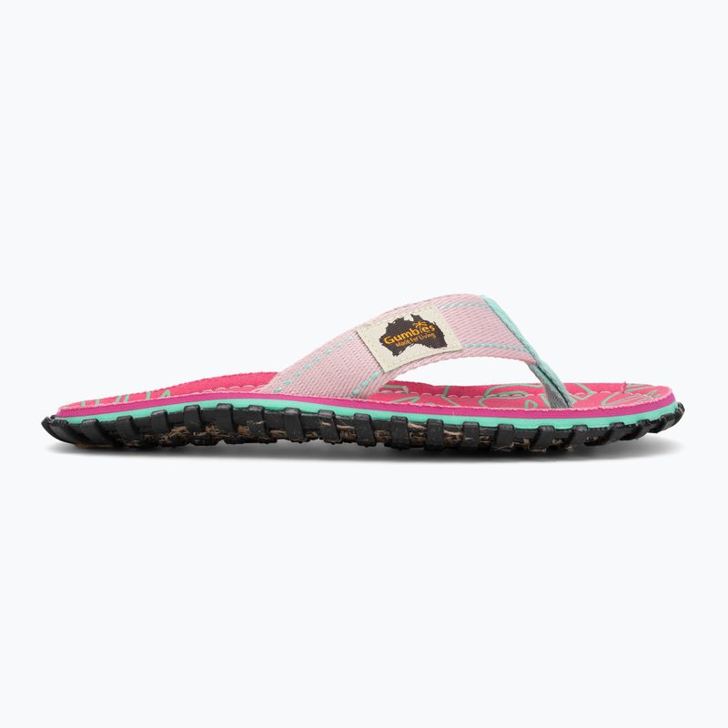 Šlepetės per pirštą Gumbies Islander blush hibiscus 2