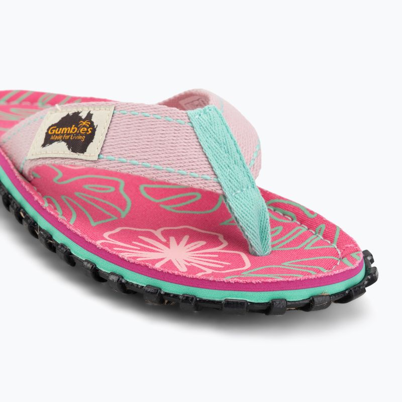 Šlepetės per pirštą Gumbies Islander blush hibiscus 7