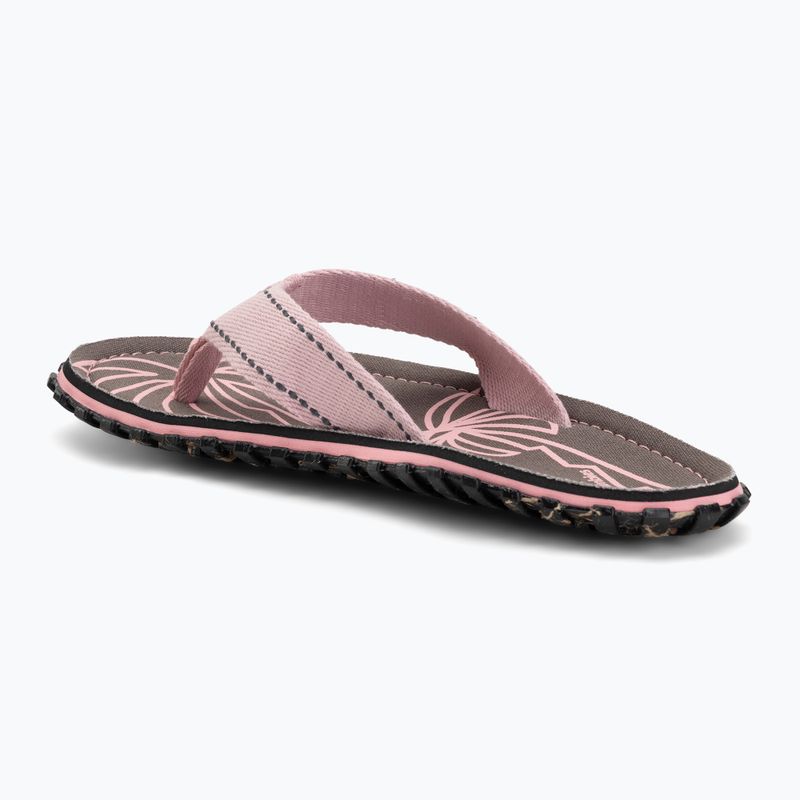 Šlepetės per pirštą Gumbies Islander palm leaf pink 3