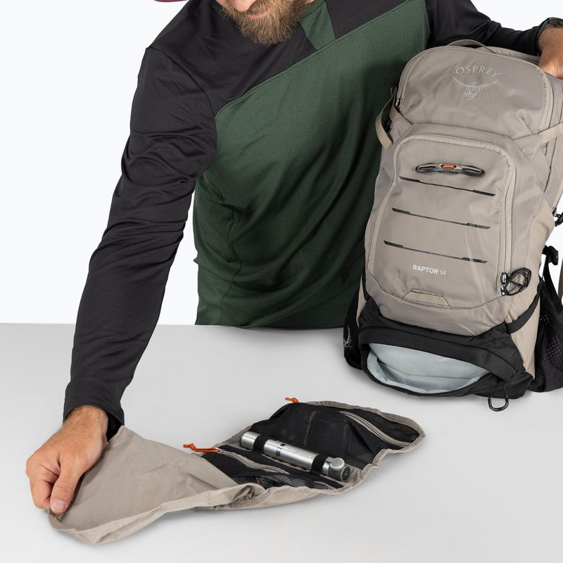 Dviračio kuprinė Osprey Raptor 14 + minkštas butelis 2.5 l pediment grey 10
