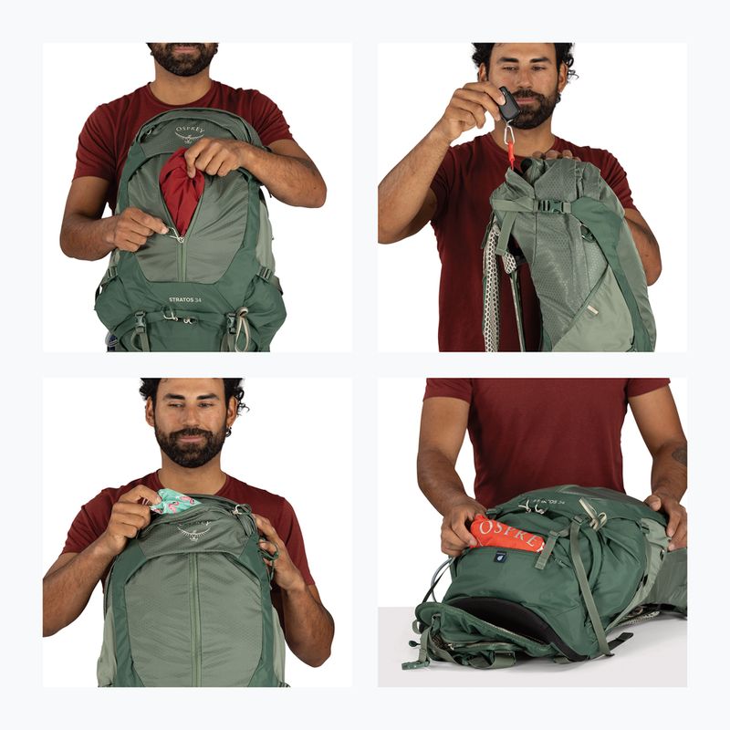 Vyriška turistinė kuprinė Osprey Stratos 34 l pine leaf 12