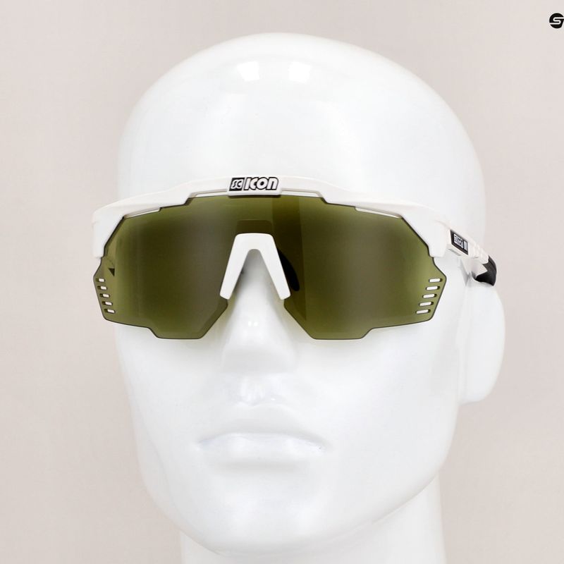 SCICON Aeroshade Kunken white gloss/scnpp green trail dviračių akiniai EY31150800 8