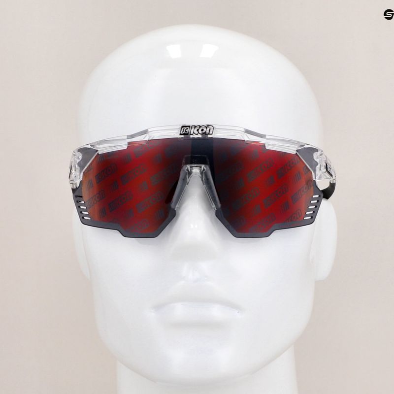 SCICON Aeroshade Kunken crystal gloss/scnpp monogram multimirror raudoni dviratininkų akiniai EY31130700 9