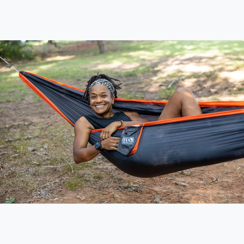 Turistinis hamakas ENO SuperSub Ultralight charcoal/orange 13
