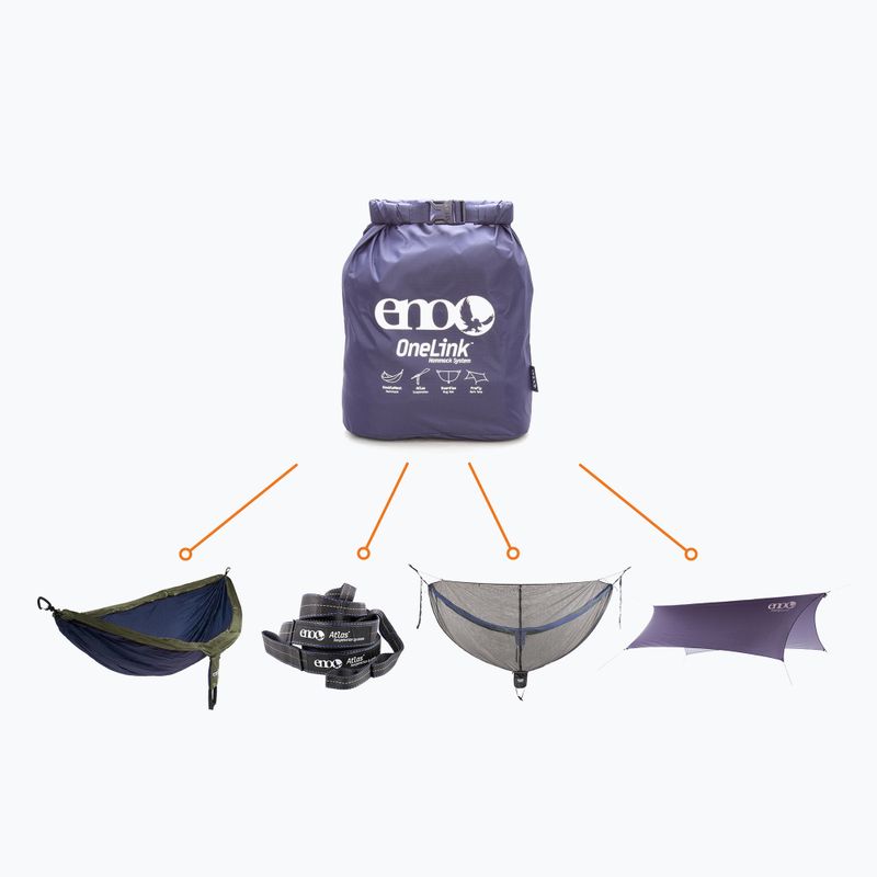 Turistinis hamakas ENO OneLink System navy/olive 7