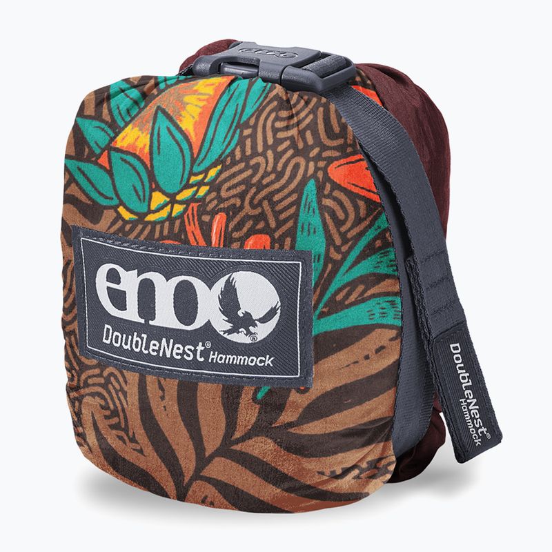 Turistinis hamakas ENO DoubleNest Print tropic/merlot 5