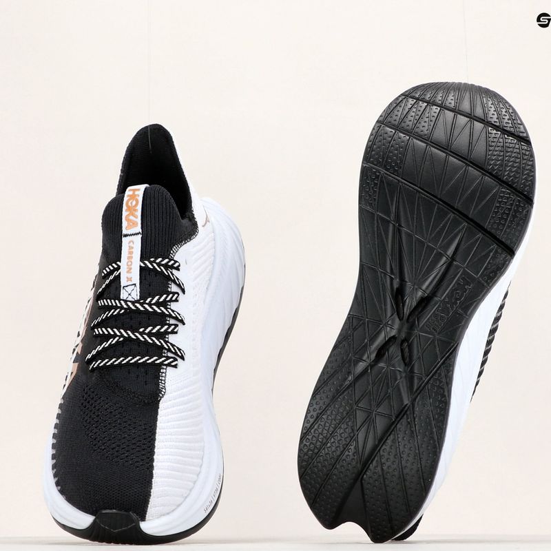 HOKA vyriški bėgimo bateliai Carbon X 3 black and white 1123192-BWHT 14