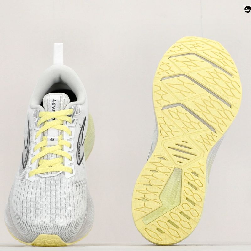 Brooks Levitate 6 moteriški bėgimo bateliai white/oyster/yellow 14