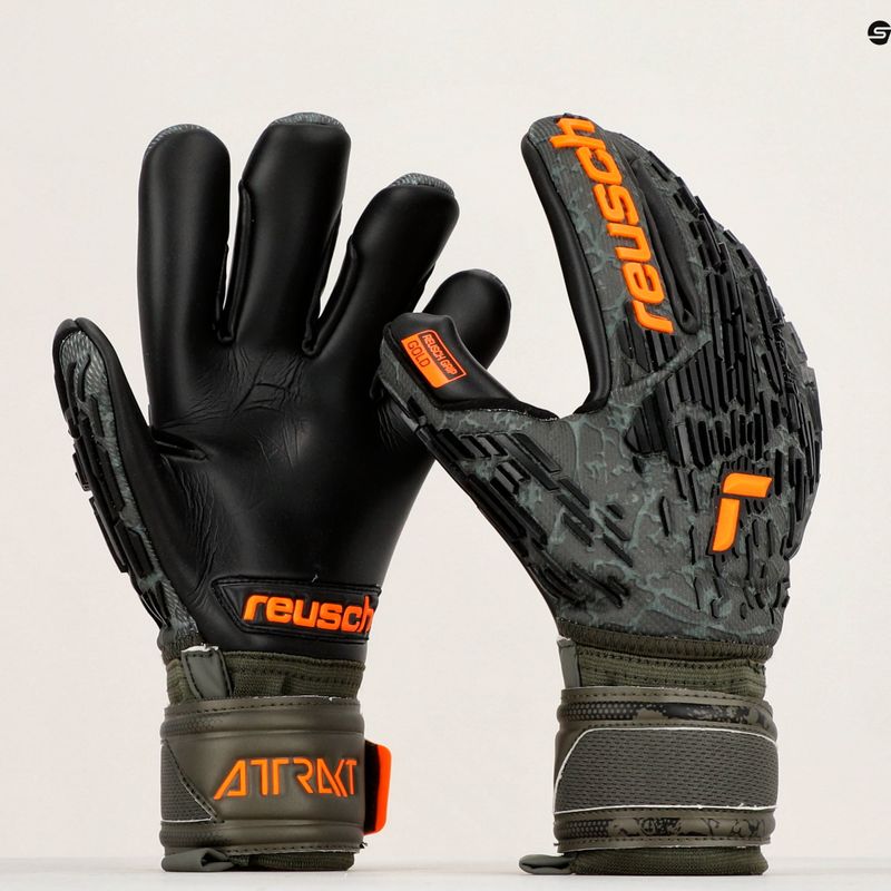 Reusch Attrakt Freegel Gold Finger Support Vartininko pirštinės juodos 5370030-5555 14