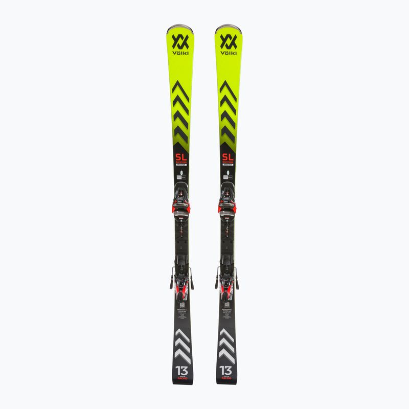 Völkl Racetiger SL Master + XComp 16 GW geltonos/juodos kalnų slidės