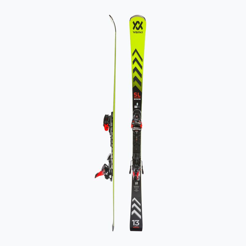 Völkl Racetiger SL Master + XComp 16 GW geltonos/juodos kalnų slidės 2