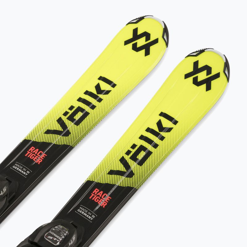 Vaikiškos kalnų slidės + apkaustai Völkl Racetiger Jr Yellow+7.0 VMotion Jr 130-160 cm 4