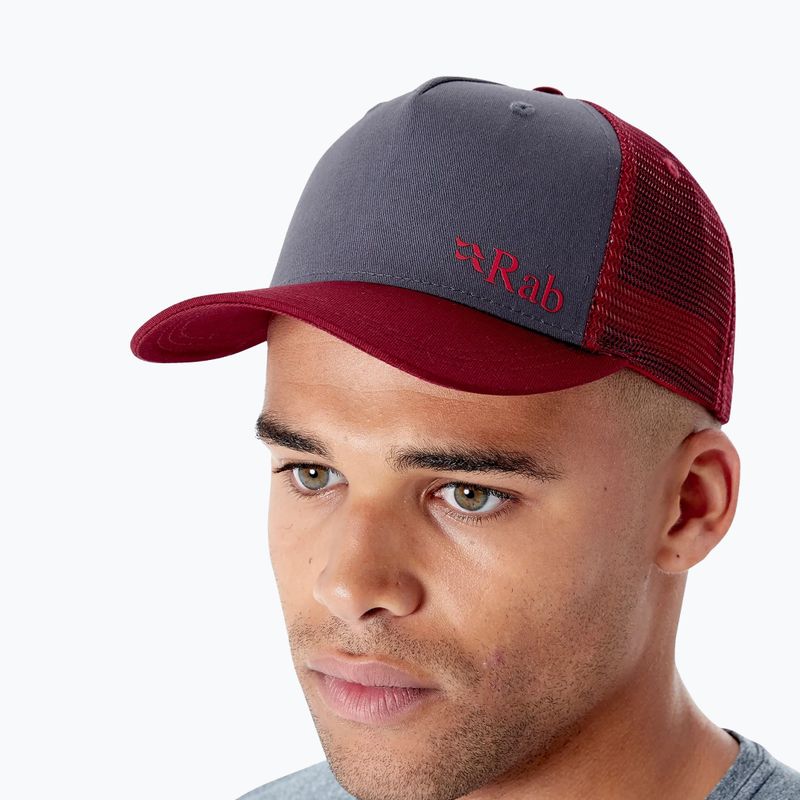Rab Trucker Logo beisbolo kepuraitė raudonai pilka QAB-06 6