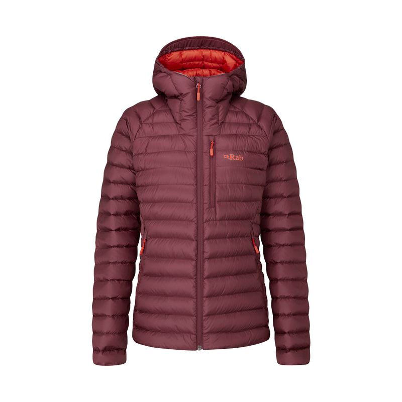 Moteriška pūkinė striukė Rab Microlight Alpine maroon QDB-13-DEH-08 2