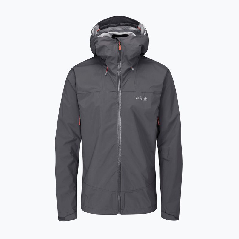 Rab Downpour Plus 2.0 vyriška striukė nuo lietaus pilka QWG-78-GRH 2
