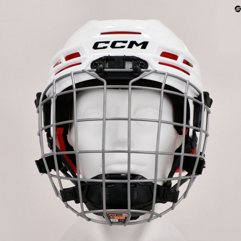 CCM Tacks 70 Combo jaunimo ledo ritulio šalmas baltas 4109872 14