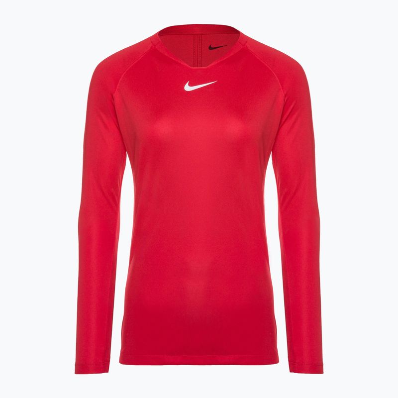 Moteriški termoaktyvūs marškinėliai ilgomis rankovėmis Nike Dri-FIT Park First Layer LS university red/white