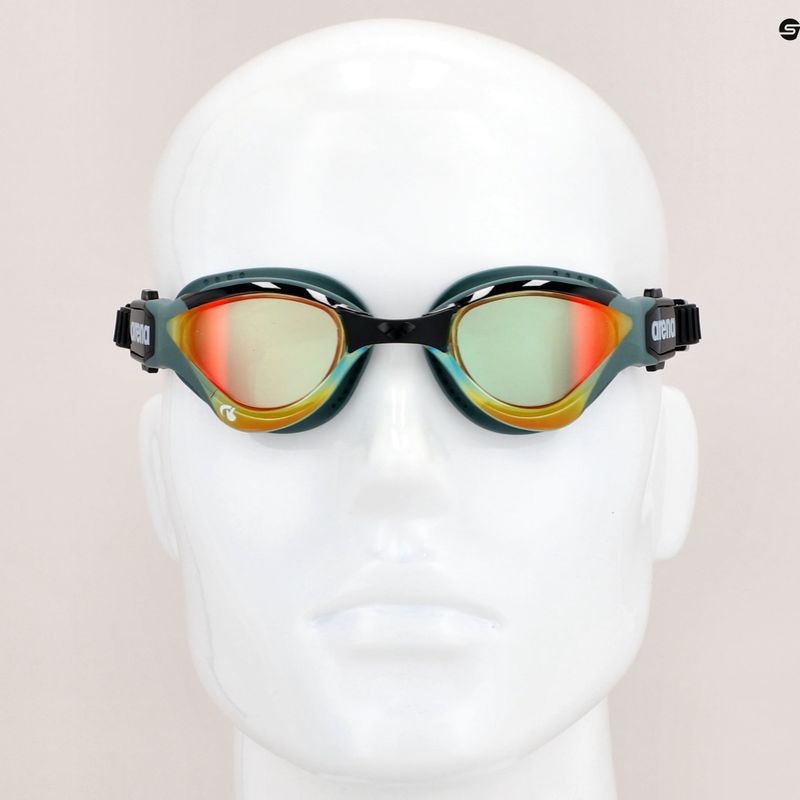 Arena plaukimo akiniai Cobra Tri Swipe Mirror yellow copper/army 10