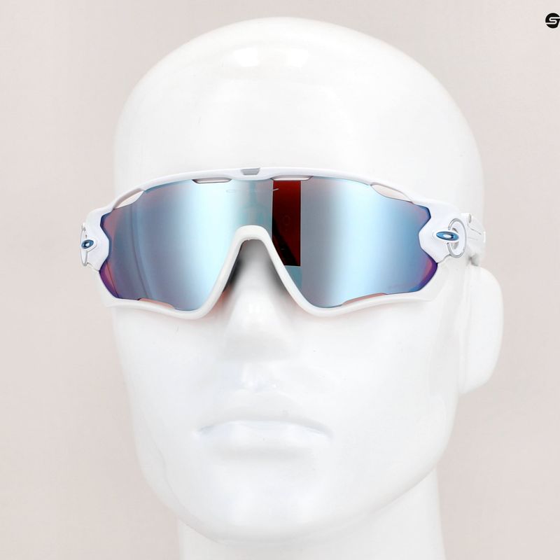 Oakley Jawbreaker poliruoti balti/prizm snow sapphire dviratininkų akiniai 0OO9290 7