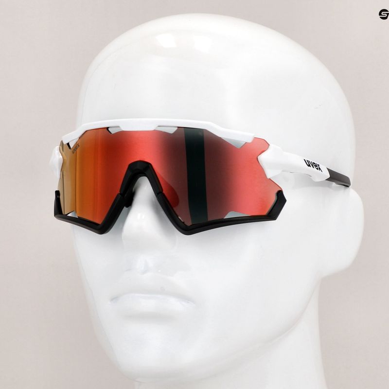 Dviračių akiniai UVEX Sportstyle 228 white black/mirror red 53/2/067/8206 11