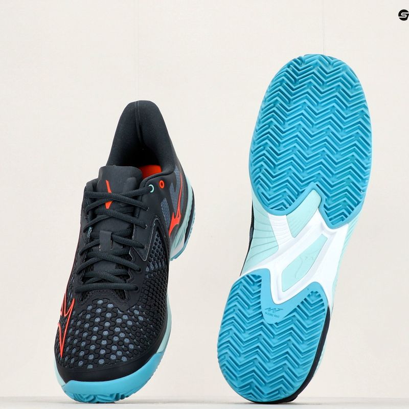 Vyriški teniso batai Mizuno Wave Exceed Tour 5 CC collegiate blue/soleil/tanager turquoise 11