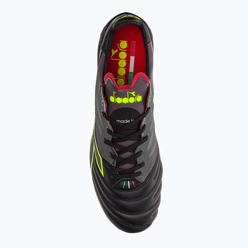 Vyriški futbolo bateliai Diadora Brasil Elite Veloce ITA LPX juodi ir bordiniai DD-101.178785-D0136-43 6