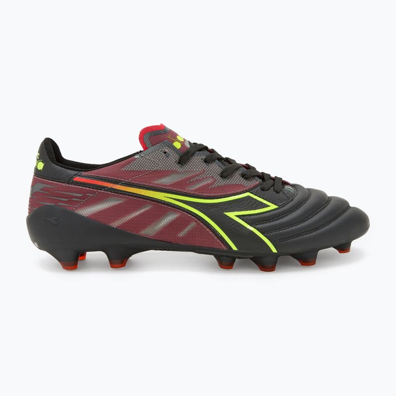 Vyriški futbolo bateliai Diadora Brasil Elite Veloce ITA LPX juodi ir bordiniai DD-101.178785-D0136-43 10
